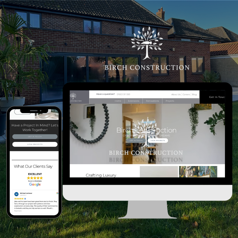 Birch Construction - New website - PC and Mobile Optimised.